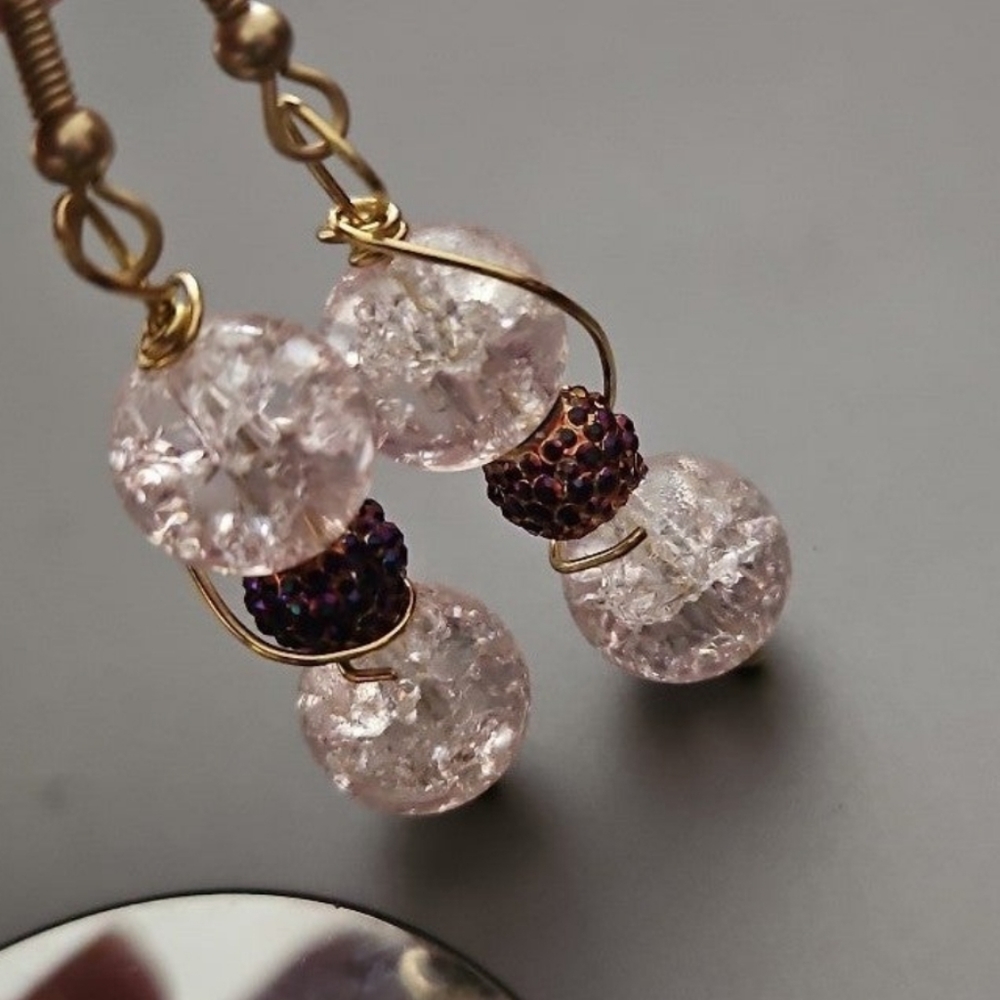 Wire Wrapped crystal dangle earrings to match bracelets just listed